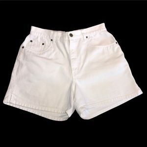 Halston high waisted white Jean shorts